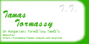 tamas tormassy business card